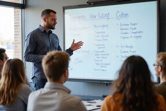 Expert instructor teaching a class